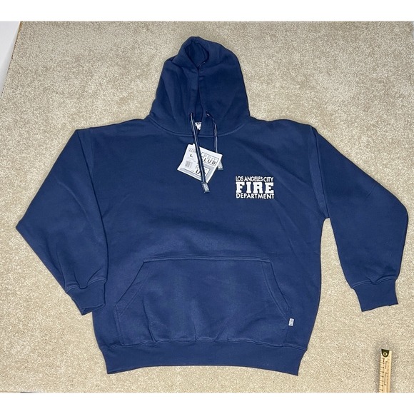 LAFD Fire Department Los Angeles‎ Hoodie Sweatshirt NAVY PRO CLUB Size Medium